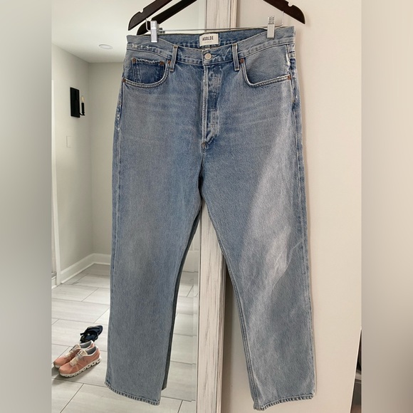 Agolde Blue Straight Leg Jeans - Picture 3 of 8